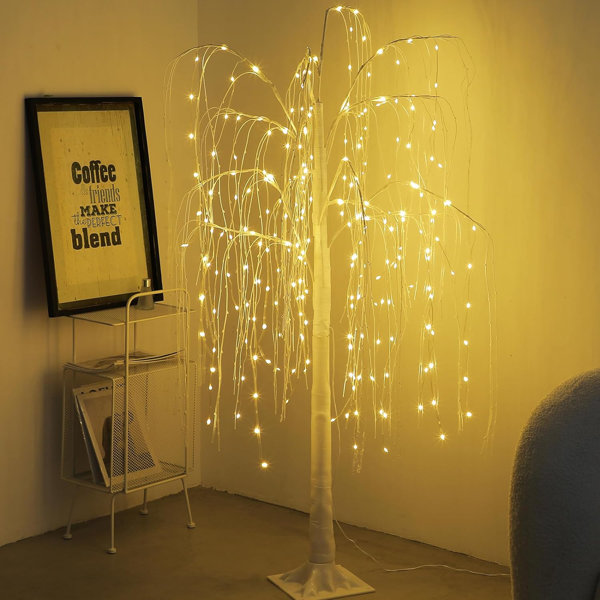 The Holiday Aisle® Lighted Willow Tree, 5.5FT 256 Leds LED Weeping